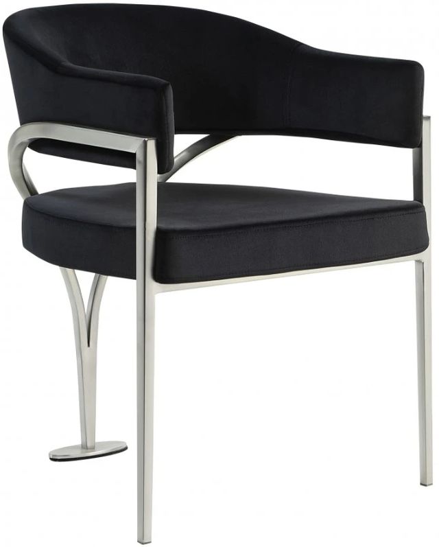 Meridian Furniture Madelyn Black/Chrome Velvet Dining Chair-0