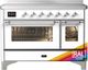 Ilve® Majestic III 48" Custom Pro Style Induction Range with Triple Glass Door and Chrome Trim-0