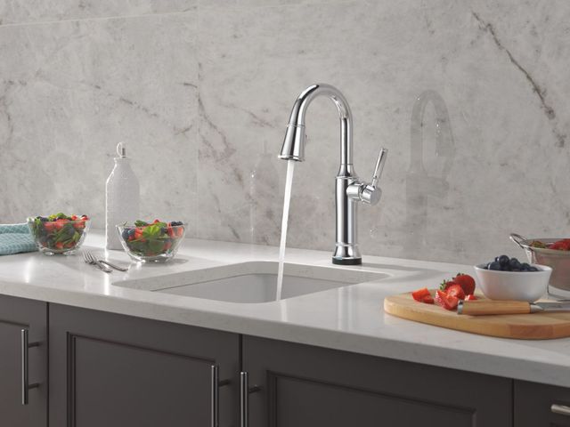 Delta Renaldi® Lumicoat® Chrome Touch2O® Technology  Bar/Prep Faucet with Touchless Technology-3