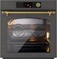 Ilve Nostalgie II 30” Graphite Matte Pyrolytic Single Electric Wall Oven with Brass Trim-0