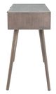 A & B Home Gray Console Table with Two Woven Rattan Panels Drawers-3