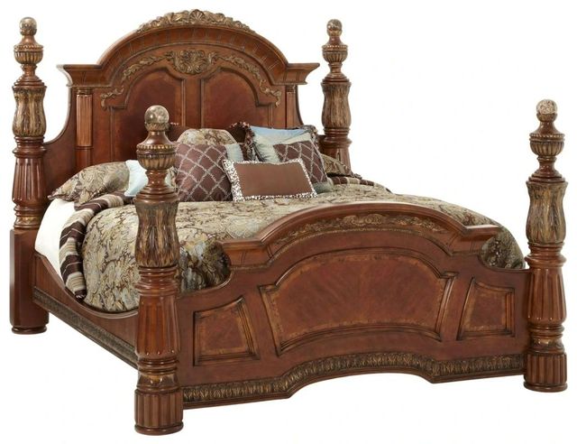 Michael Amini® Villa Valencia Classic Chestnut California King Low Poster Bed-0