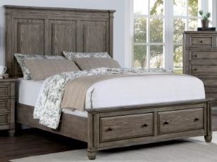 Furniture of America® Durango Warm Gray Queen Panel Bed-0