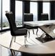 Furniture of America® Palazzo 7-Piece Chrome Dining Table Set with Black Chairs-1