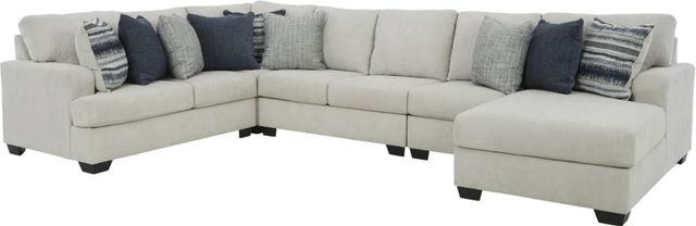 Benchcraft® Lowder 5-Piece Stone Right-Arm Facing Sectional and Chaise-0