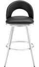 Armen Living Charlotte Black/Brushed Stainless Steel Counter Stool-1
