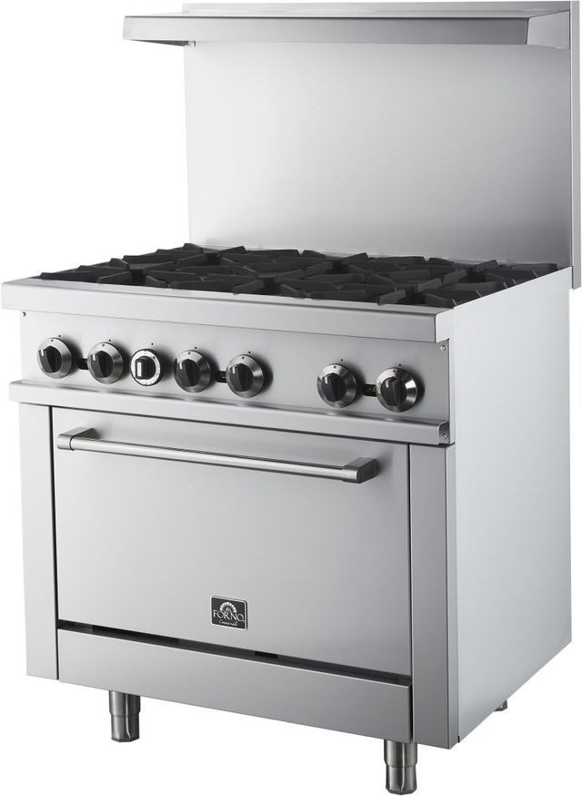 FORNO® 36" Stainless Steel Commercial Freestanding Gas Range -2