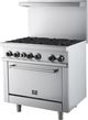 FORNO® 36" Stainless Steel Commercial Freestanding Gas Range -2