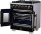 FORNO® Capriasca Series Alta Qualita 30" Black Pro Style Gas Range-5