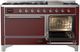 Ilve® Majestic III 60" Burgundy Pro Style Dual Fuel Natural Gas Range with Solid Door and Chrome Trim-3