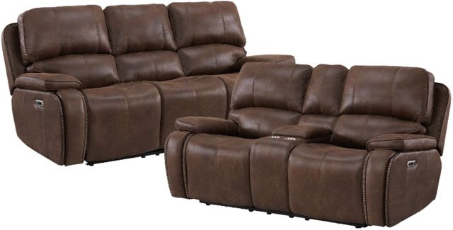 Elements International Atlantis 2-Piece Heritage Coffee Power Reclining Living Room Reclining Seating Set-0