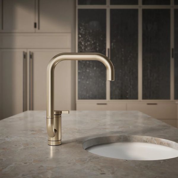 KOHLER® Components® Vibrant Brushed Bronze 13" Single-Handle Bar Sink Faucet with 2-Function Extended-Reach Spout-4
