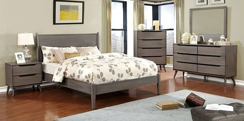 Furniture of America® Lennart 5-Pieces Gray Queen Bedroom Collection