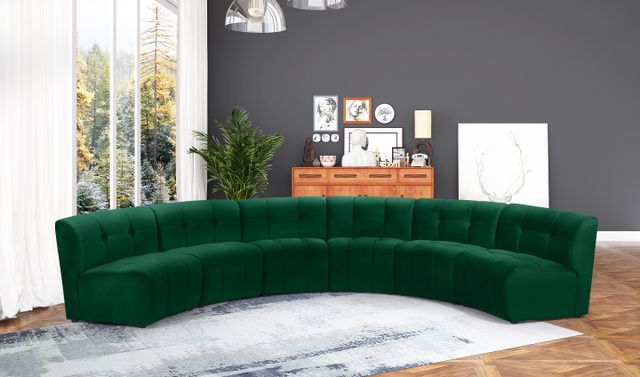 Meridian Furniture Limitless 6-Piece Green Velvet Modular Sectional-1