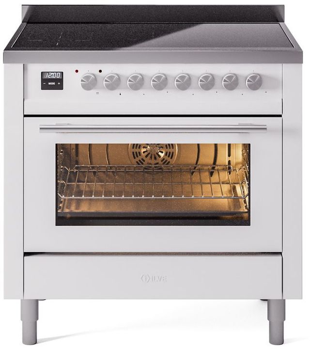 Ilve® Professional Plus II 36" White Pro Style Induction Range-0