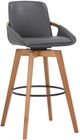 Armen Living Baylor Gray/Walnut Swivel Bar Stool-0