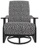Telescope Casual St. Catherine Agra Classic/Graphite Aluminum/Fabric Outdoor MGP Cushion Swivel Rocker with Chestnut Rustic Arms-1