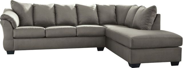 Signature Design by Ashley® Darcy 2-Piece Cobblestone Right-Arm Facing Sofa Sectional and Chaise-0
