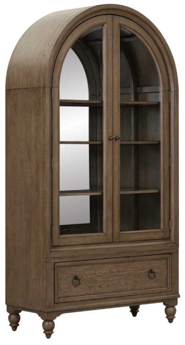 Liberty Furniture Americana Farmhouse Black/Dusty Taupe Arched Display Cabinet-0