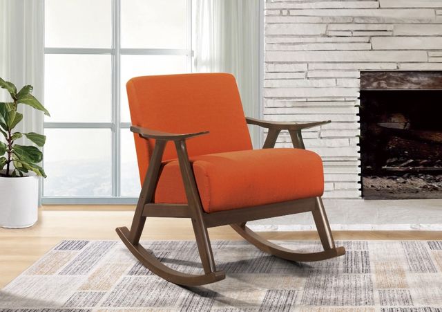 Homelegance® Waithe Dark Walnut/Orange Rocking Chair-1