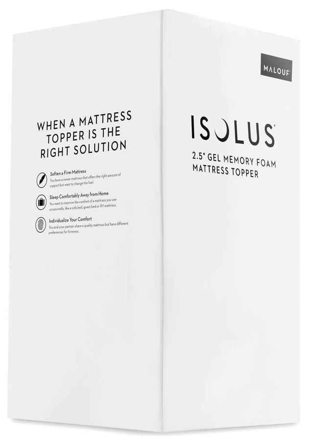 Malouf® Isolus® 2.5" Gel Memory Foam California King Mattress Topper-4