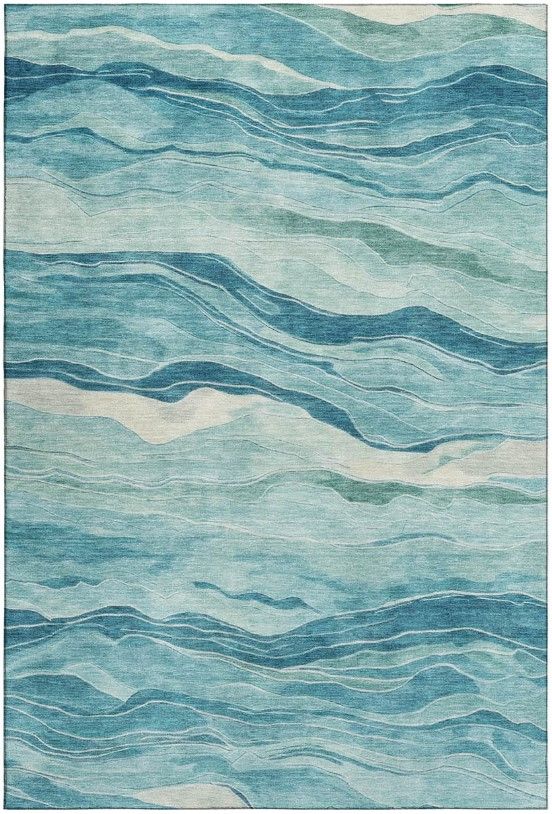Dalyn™ Rug Company Pacifica Turquoise 5'x8' Style 1 Area Rug-0