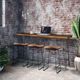 Jofran Inc. Nature's Edge 3-Piece Black/Chestnut Backless Stool Set-1