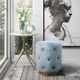 TOV Furniture Skylar Blue Velvet Ottoman-2