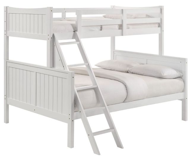 Elements International Sami White Twin Over Full Bunk Bed-0