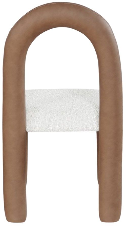 Meridian Furniture Amari Brown/Cream Upholstered Dining Chair-3