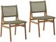 Dovetail Furniture Francisca 2-Piece Green/Natural Faux Rattan/Wooden Outdoor Dining Chair Set-0