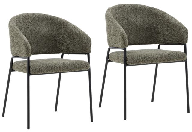 Dovetail Furniture Cathey 2-Piece Black/Olive Dining Chair Set-0