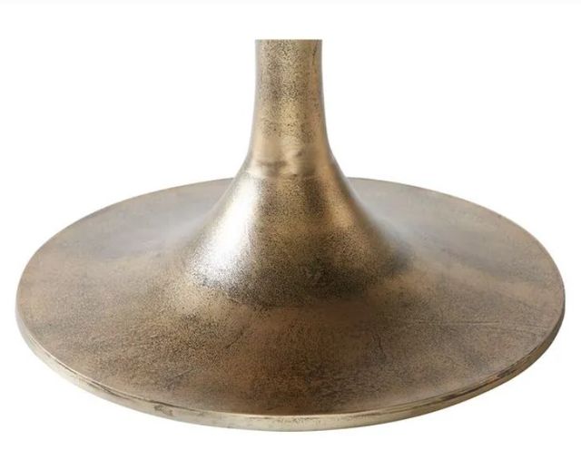 Renwil® Lovisa White Marble Top Coffee Table with Antique Brass Base-2