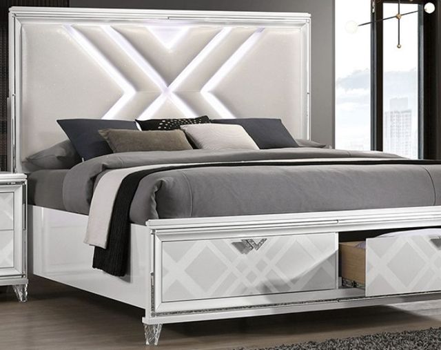 Furniture of America® Emmeline White California King Storage Bed-0