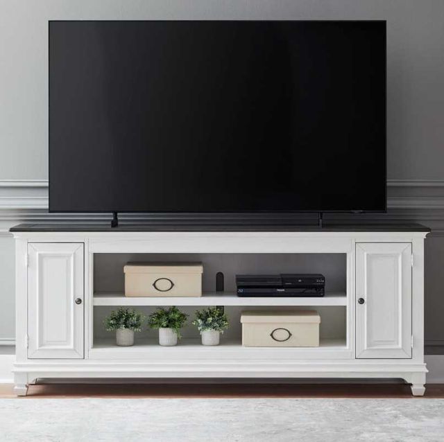 Liberty Furniture Allyson Park Charcoal/Wirebrushed White 80" Fireplace TV Console-1