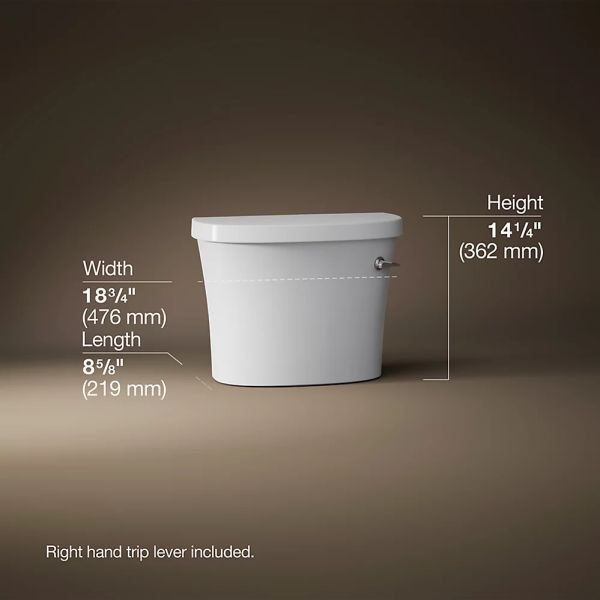 KOHLER® Kingston™ White Right-Hand Trip Toilet Tank, 1.28 Gpf-4