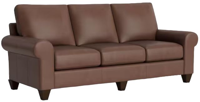 Bassett® Furniture Customizable Benchmade Premier Leather Large Roll Arm Sofa-0