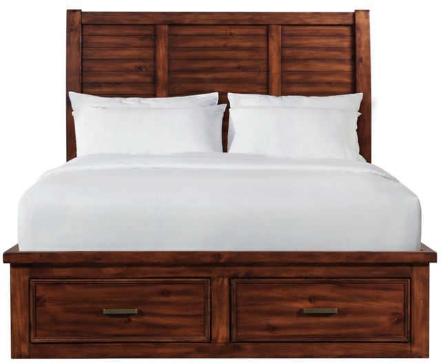 Elements International Sullivan Rich Cherry Queen Storage Panel Bed-3