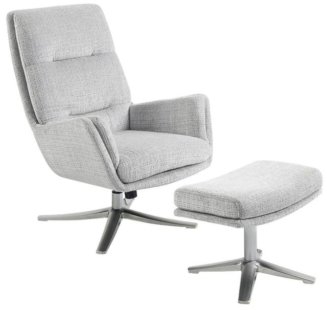 Homelegance® Parker 2-Piece Gray Swivel Chair with Ottoman Set-0
