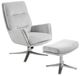 Homelegance® Parker 2-Piece Gray Swivel Chair with Ottoman Set-0