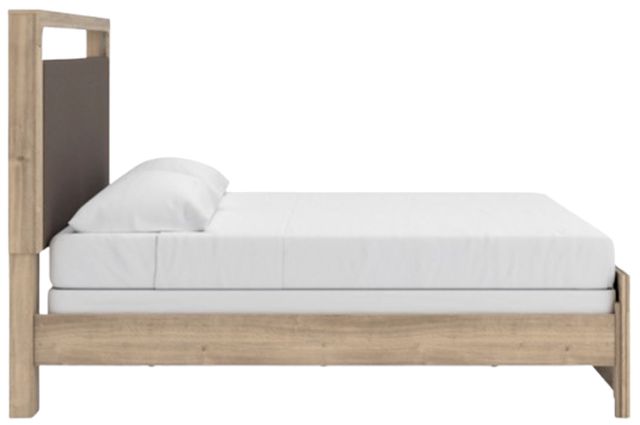 Signature Design by Ashley® Kinlanni Brown/Tan King Upholstered Panel Bed-2