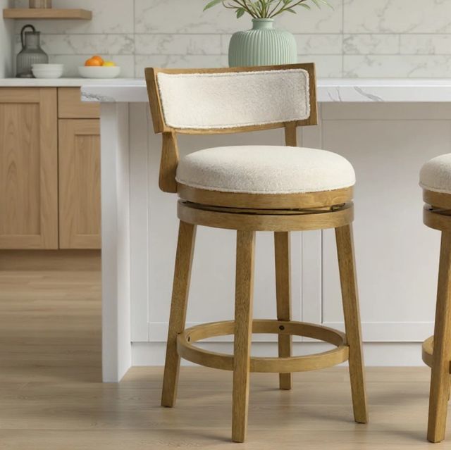 Armen Living Noely Amber Glow/White Counter Stool-1