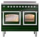 Ilve® Nostalgie II Noblesse 40'' Emerald Green Pro Style Induction Range with Chrome Trim-1