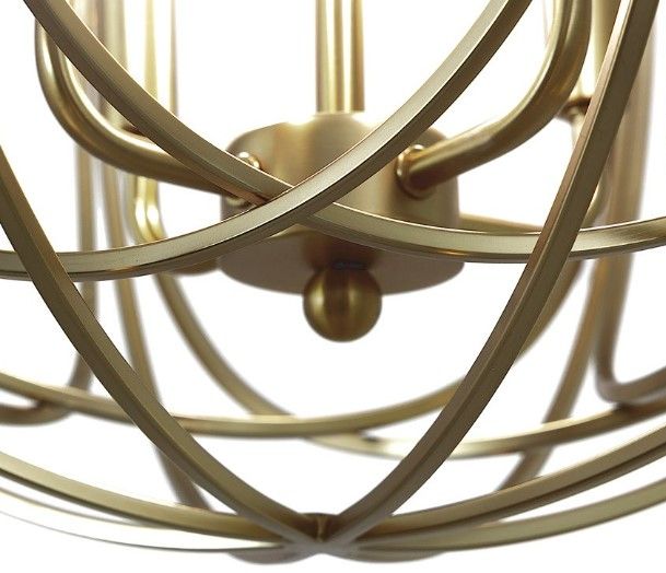 YHD Satin Brass 6-Light Chandelier-4