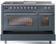 Ilve® Nostalgie II Series 48" Blue Grey Pro Style Dual Fuel Range-4