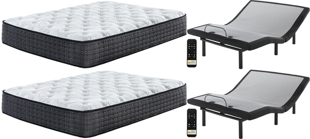 Sierra Sleep® by Ashley® Limited Edition 4-Piece Hybrid Plush and Better Adjustable Base Split King Mattress Set-0