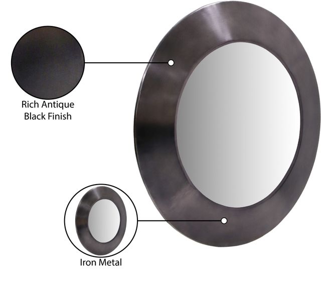 Meridian Furniture Sphere Antique Black 36" Mirror-4