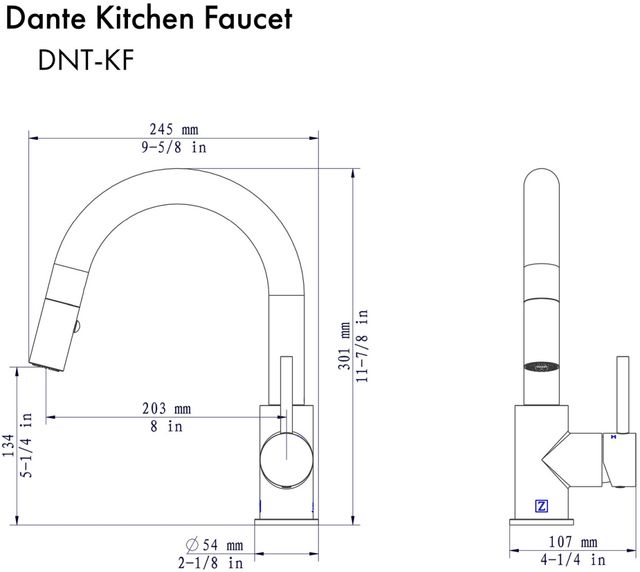 ZLINE Dante Gunmetal Pull Down Kitchen Faucet-1