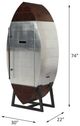 ACME Furniture Brancaster Aluminim/Retro Brown Leather Wine Cooler Cabinet-2
