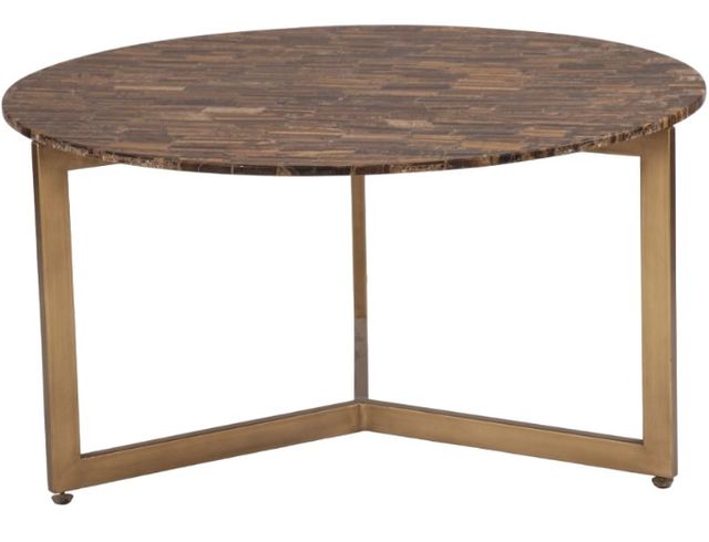 Home Trends & Design Calico Tiger Eye Coffee Table with Iron Base-1